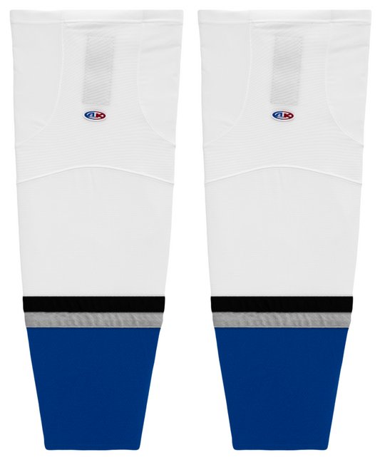 Athletic Knit (AK) HS2100-842 2009 Tampa Bay Lightning Third White Mesh Ice Hockey Socks - PSH Sports