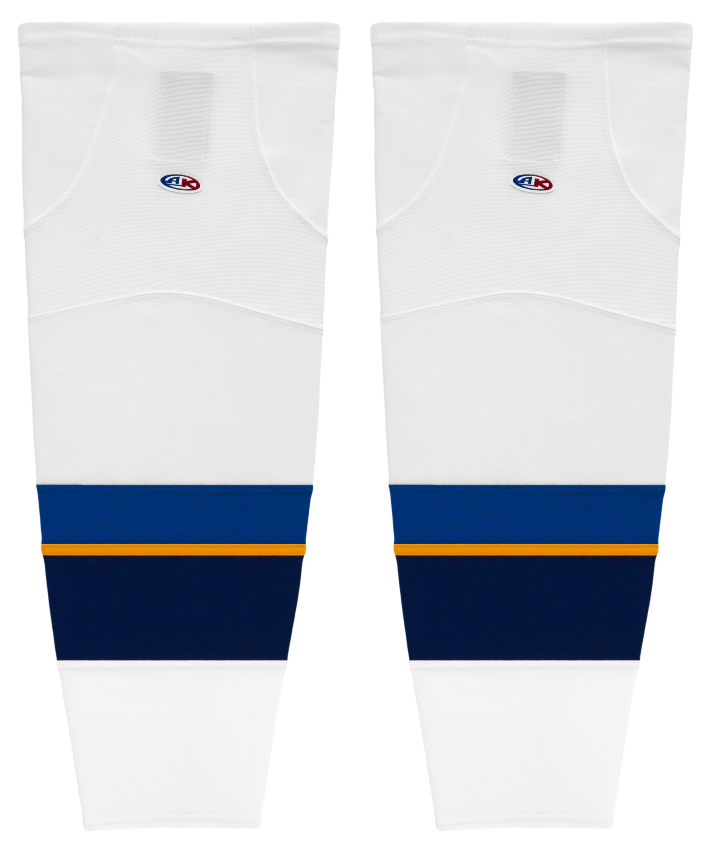 Athletic Knit (AK) HS2100-847 2011 St. Louis Blues White Mesh Ice Hockey Socks - PSH Sports