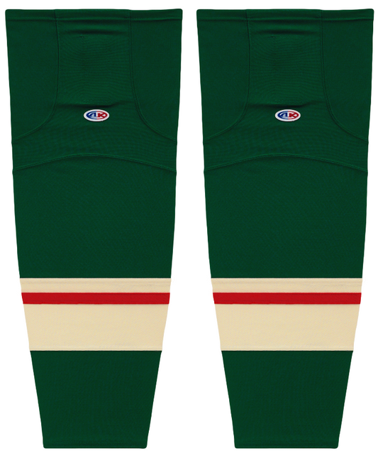 Athletic Knit (AK) HS2100-860 2017 Minnesota Wild Dark Green Mesh Ice Hockey Socks - PSH Sports