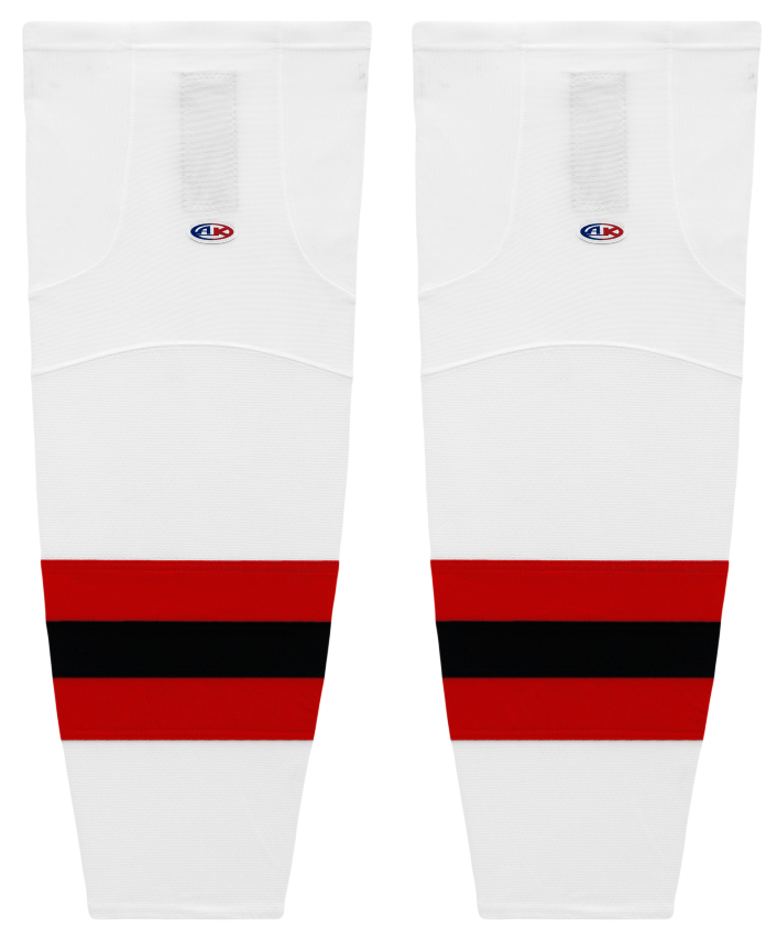 Athletic Knit (AK) HS2100-867 2017 New Jersey Devils White Mesh Ice Hockey Socks - PSH Sports