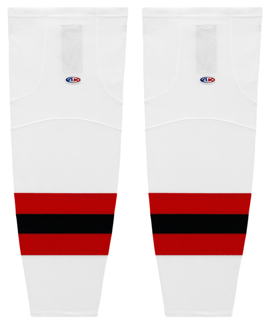 Athletic Knit (AK) HS2100-867 2017 New Jersey Devils White Mesh Ice Hockey Socks - PSH Sports