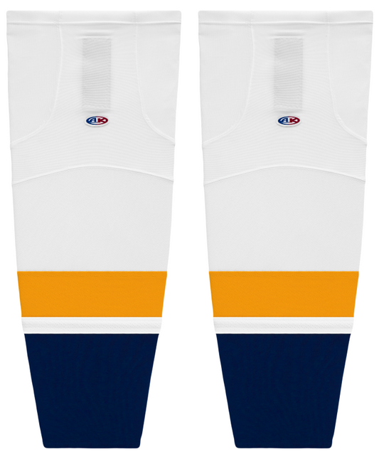Athletic Knit (AK) HS2100-872 2013 Nashville Predators White Mesh Ice Hockey Socks - PSH Sports