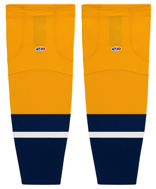 Athletic Knit (AK) HS2100-873 2013 Nashville Predators Gold Mesh Ice Hockey Socks - PSH Sports