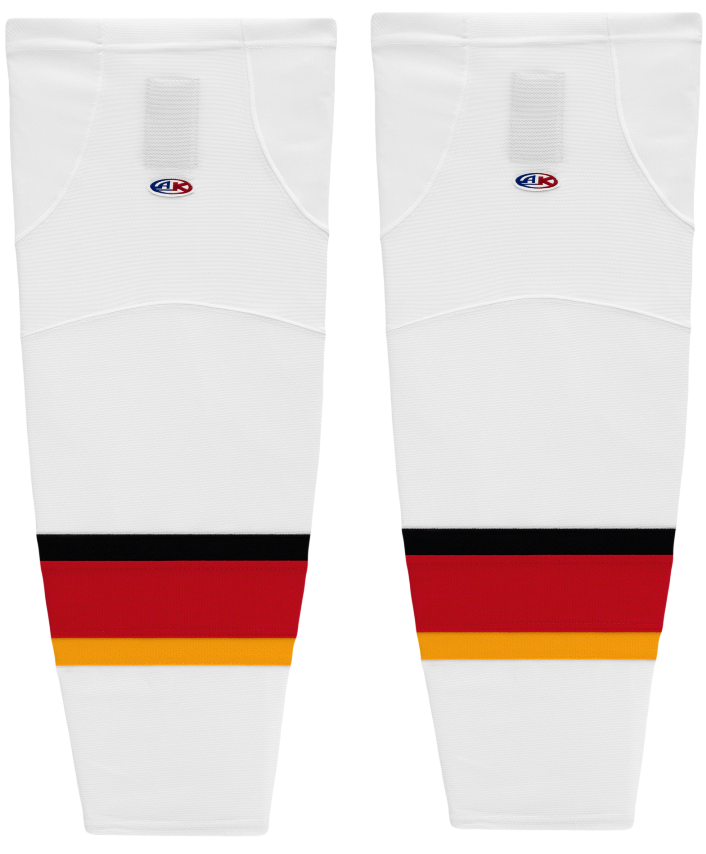 Athletic Knit (AK) HS2100-882 2013 Calgary Flames White Mesh Ice Hockey Socks - PSH Sports