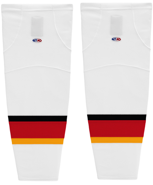 Athletic Knit (AK) HS2100-882 2013 Calgary Flames White Mesh Ice Hockey Socks - PSH Sports