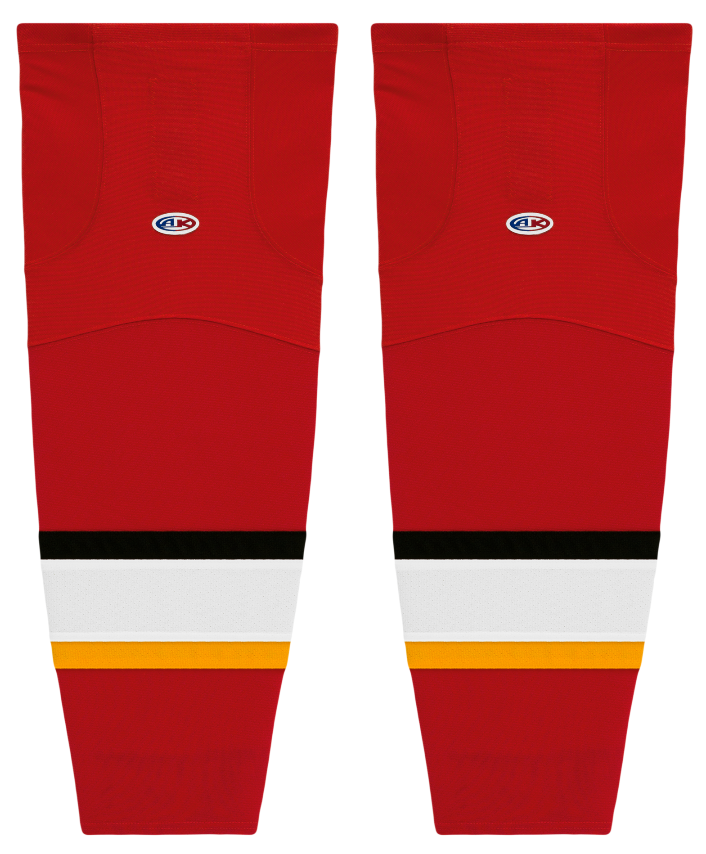 Athletic Knit (AK) HS2100-883 2013 Calgary Flames Red Mesh Ice Hockey Socks - PSH Sports