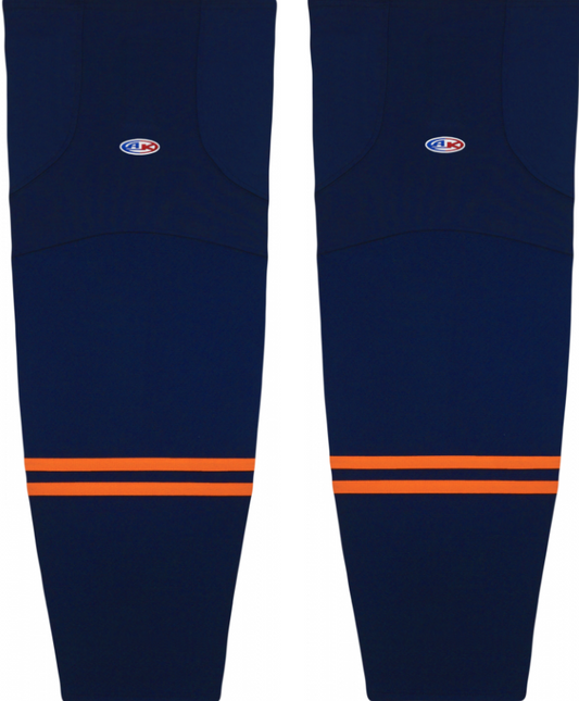 Athletic Knit (AK) HS2100-887 2019 Edmonton Oilers Third Navy Mesh Ice Hockey Socks - PSH Sports