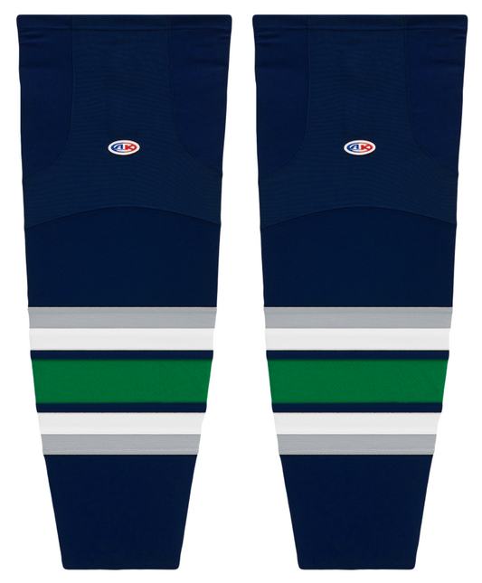 Athletic Knit (AK) HS2100-943 Hartford Whalers Navy Mesh Ice Hockey Socks - PSH Sports