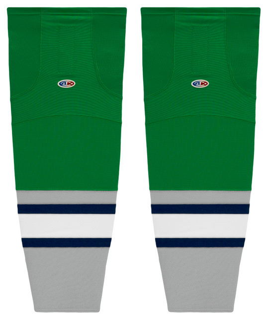 Athletic Knit (AK) HS2100-945 Plymouth Whalers Kelly Green Mesh Ice Hockey Socks - PSH Sports