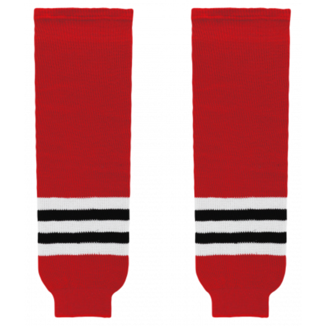 Athletic Knit (AK) HS630-304 Chicago Blackhawks Red Knit Ice Hockey Socks - PSH Sports