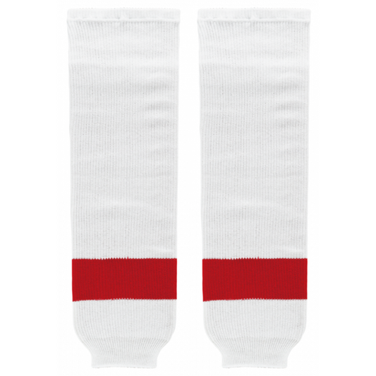 Athletic Knit (AK) HS630-203 Detroit Red Wings White Knit Ice Hockey Socks - PSH Sports