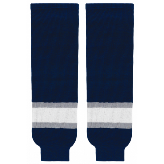 Athletic Knit (AK) HS630-370 2002 Edmonton Oilers Third Navy Knit Ice Hockey Socks - PSH Sports