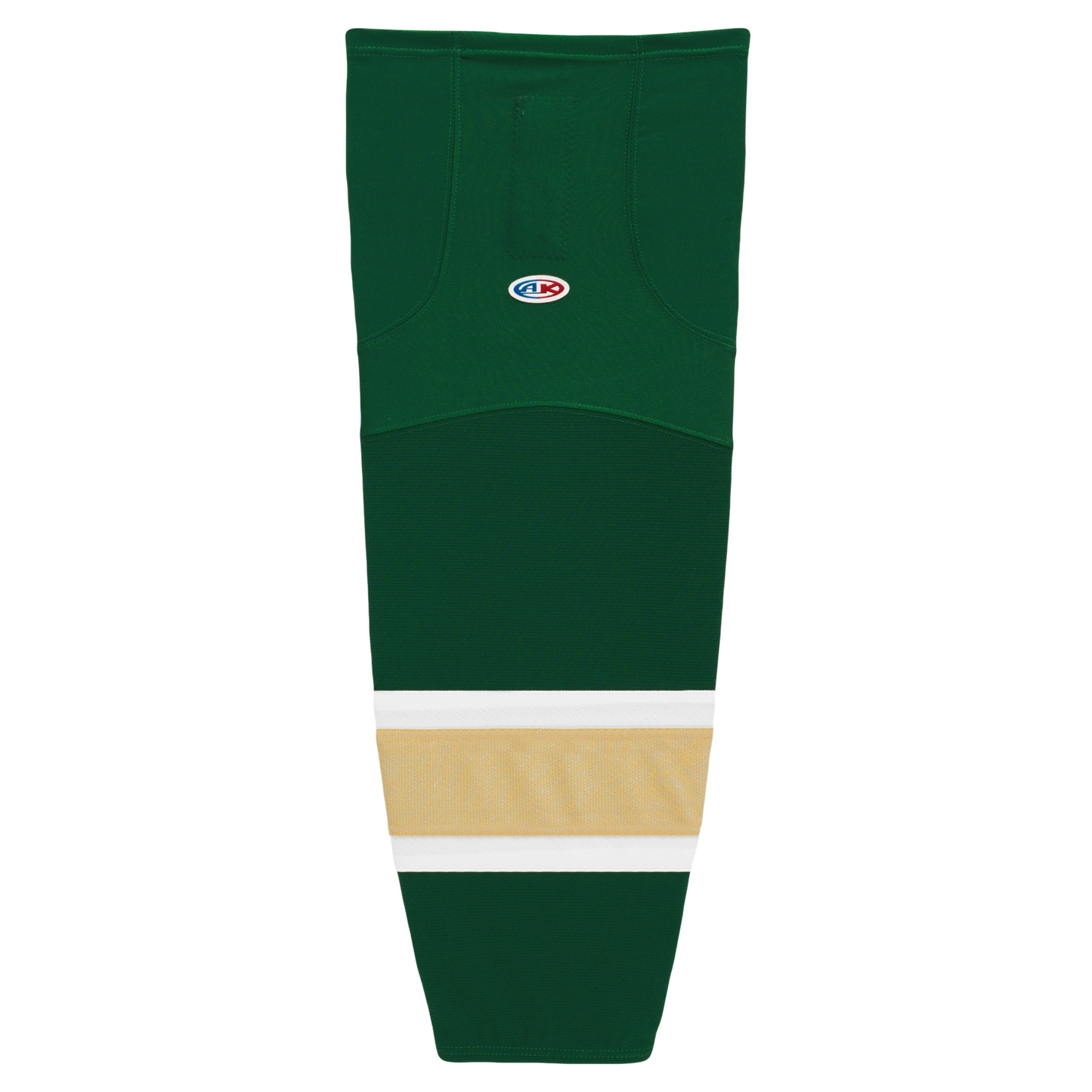 Athletic Knit (AK) HS2100-262 Dark Green/White/Vegas Gold Mesh Ice Hockey Socks - PSH Sports