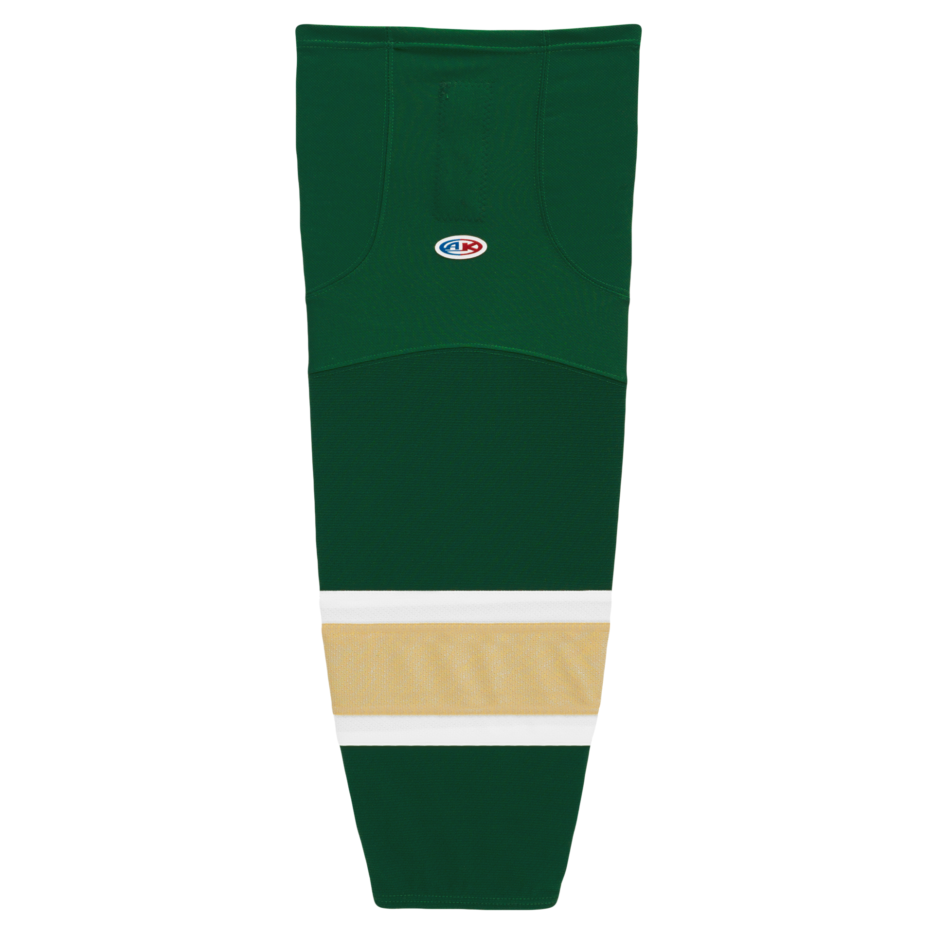 Athletic Knit (AK) HS2100-262 Dark Green/White/Vegas Gold Mesh Ice Hockey Socks - PSH Sports