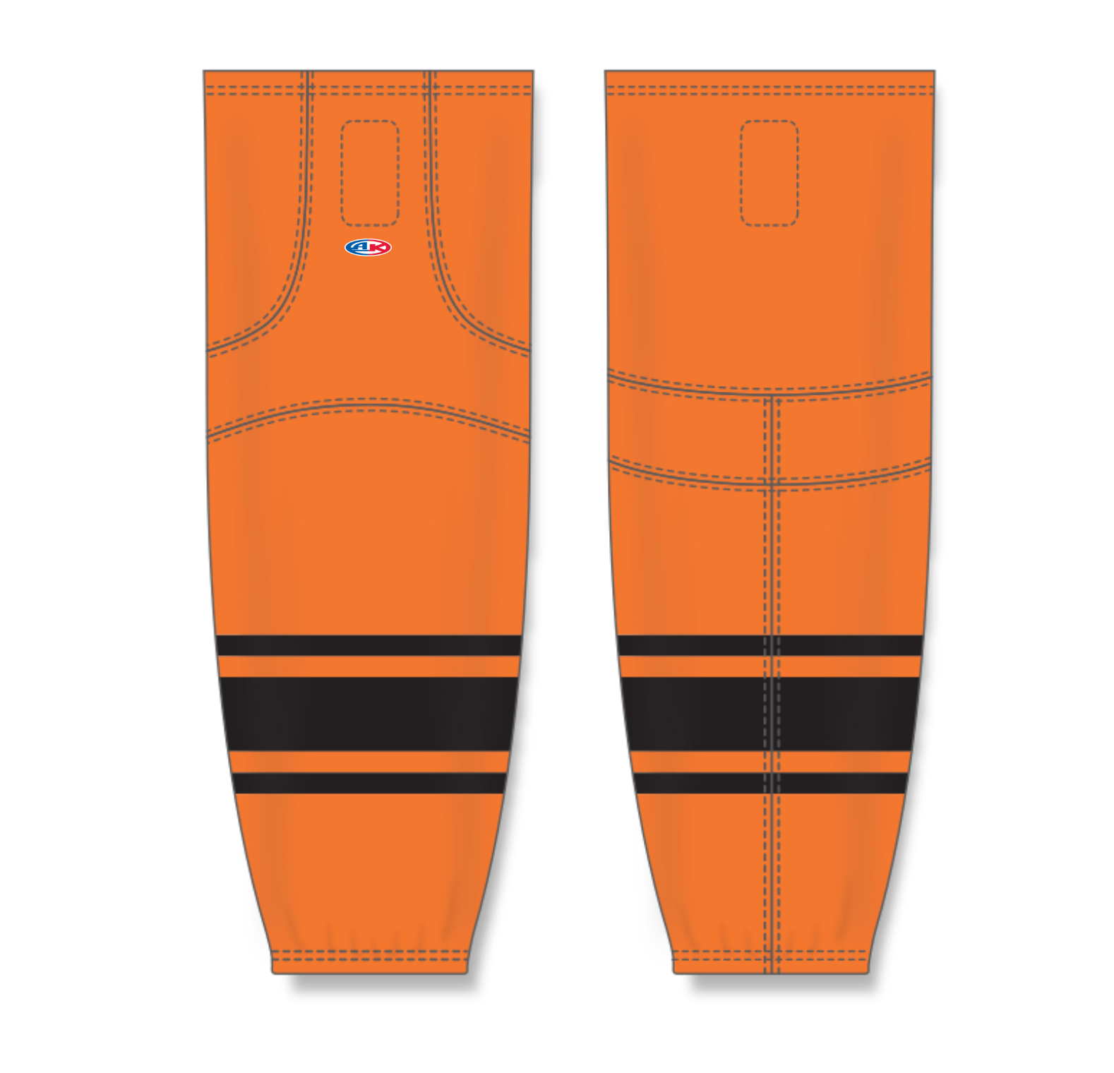 Athletic Knit (AK) HS2100 Orange/Black Mesh Cut & Sew Ice Hockey Socks - PSH Sports