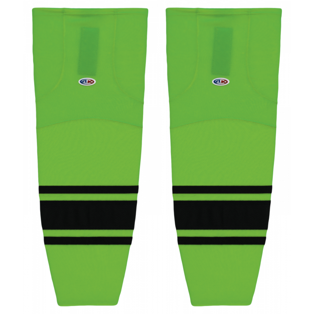Athletic Knit (AK) HS2100-269 Lime Green/Black Mesh Ice Hockey Socks - PSH Sports