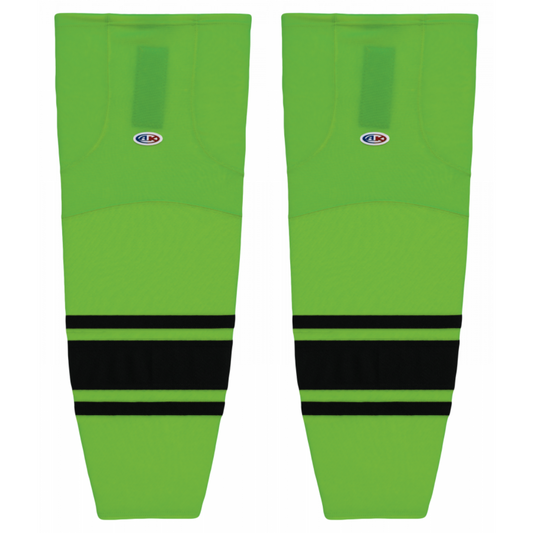 Athletic Knit (AK) HS2100-269 Lime Green/Black Mesh Ice Hockey Socks - PSH Sports