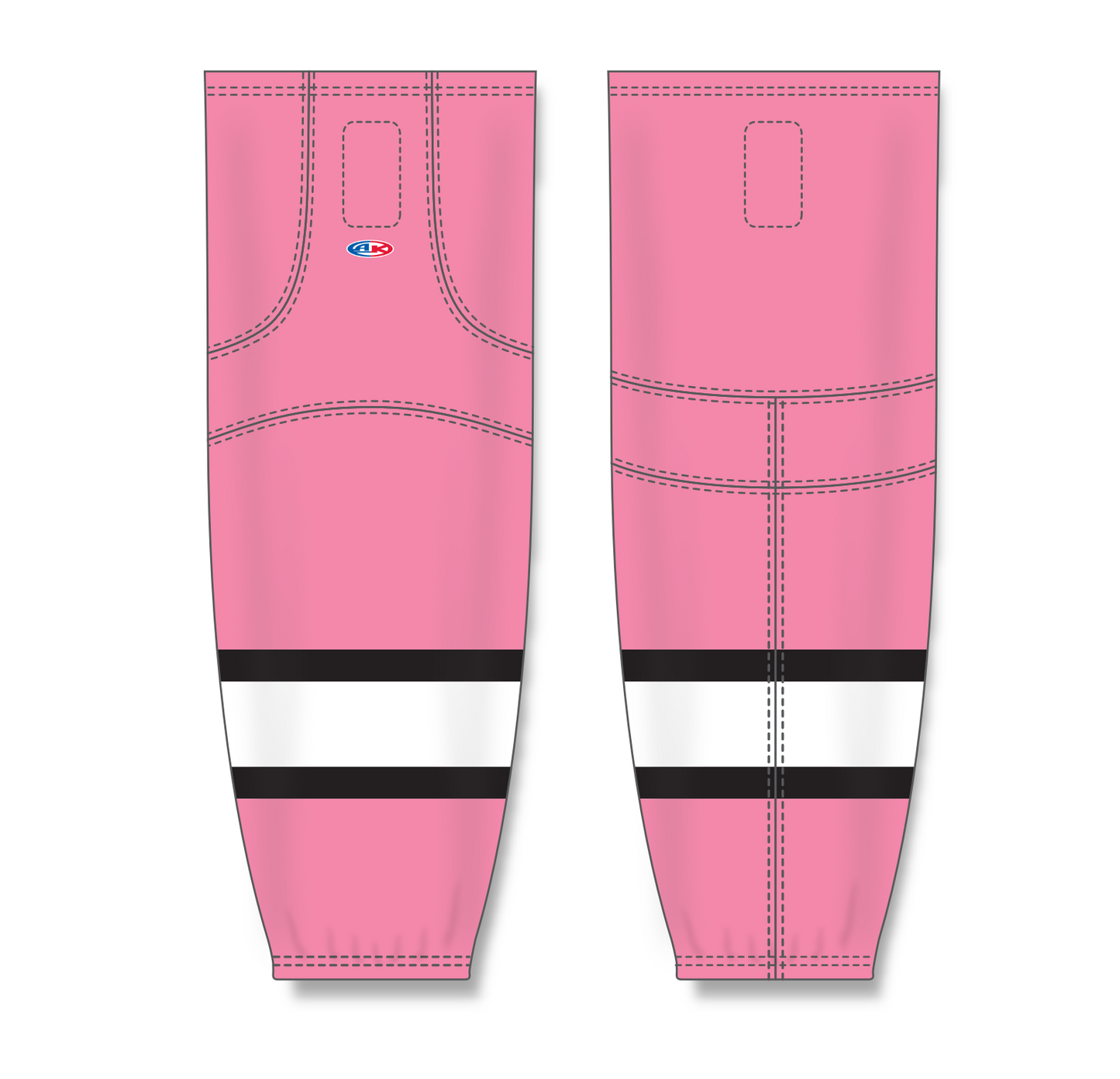 Athletic Knit (AK) HS2100 Pink/White/Black Mesh Cut & Sew Ice Hockey Socks - PSH Sports