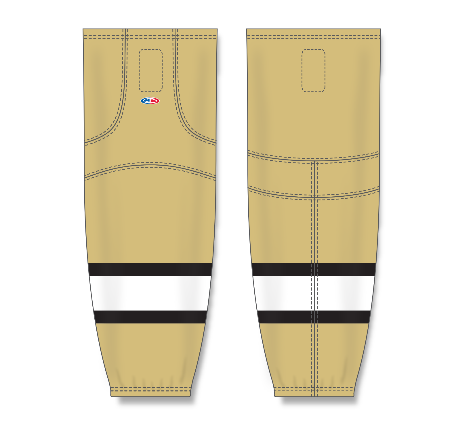 Athletic Knit (AK) HS2100 Vegas Gold/Black/White Mesh Cut & Sew Ice Hockey Socks - PSH Sports