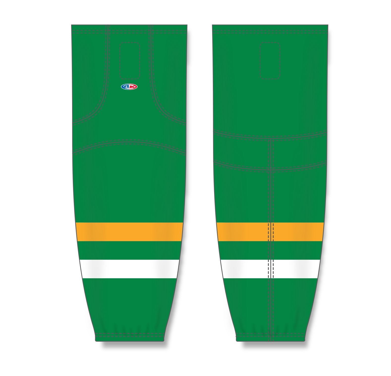 Athletic Knit (AK) HS2100 Old Minnesota North Stars Kelly Green Mesh Cut & Sew Ice Hockey Socks - PSH Sports