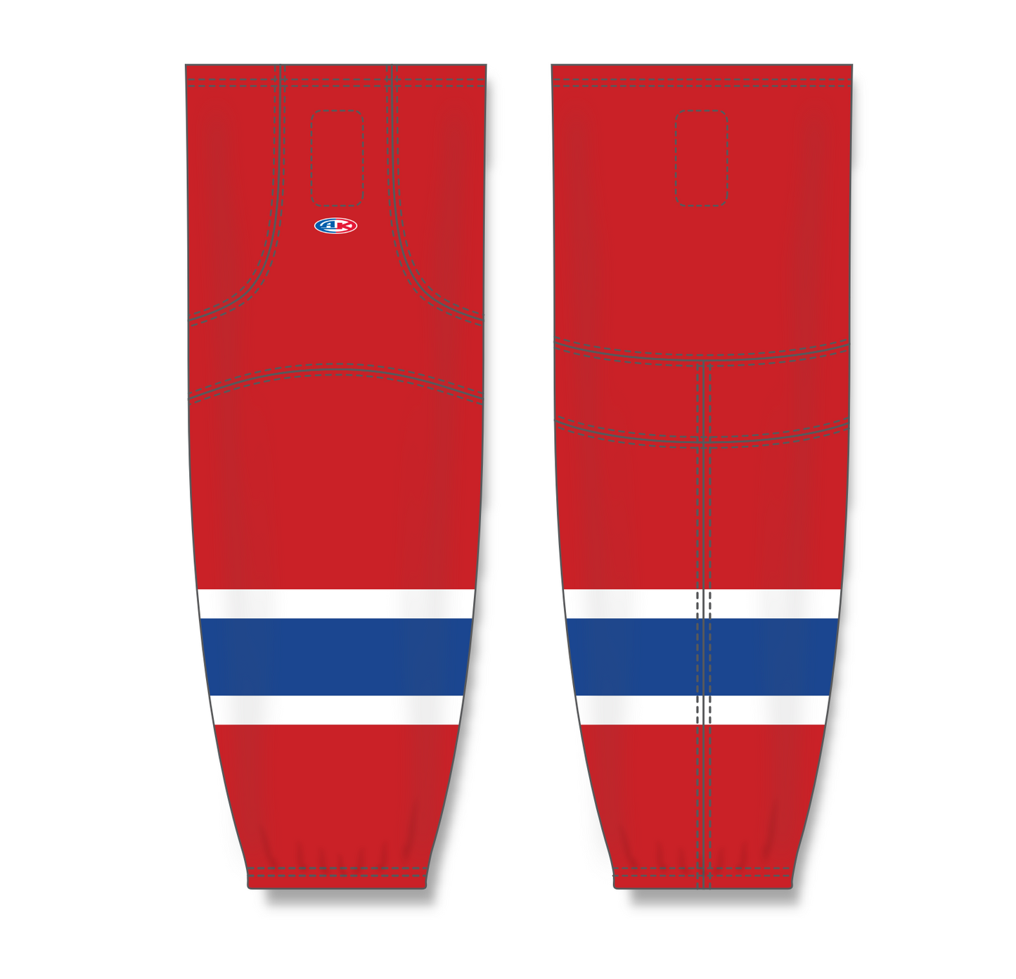 Athletic Knit (AK) HS2100 Montreal Canadiens Red Mesh Cut & Sew Ice Hockey Socks - PSH Sports