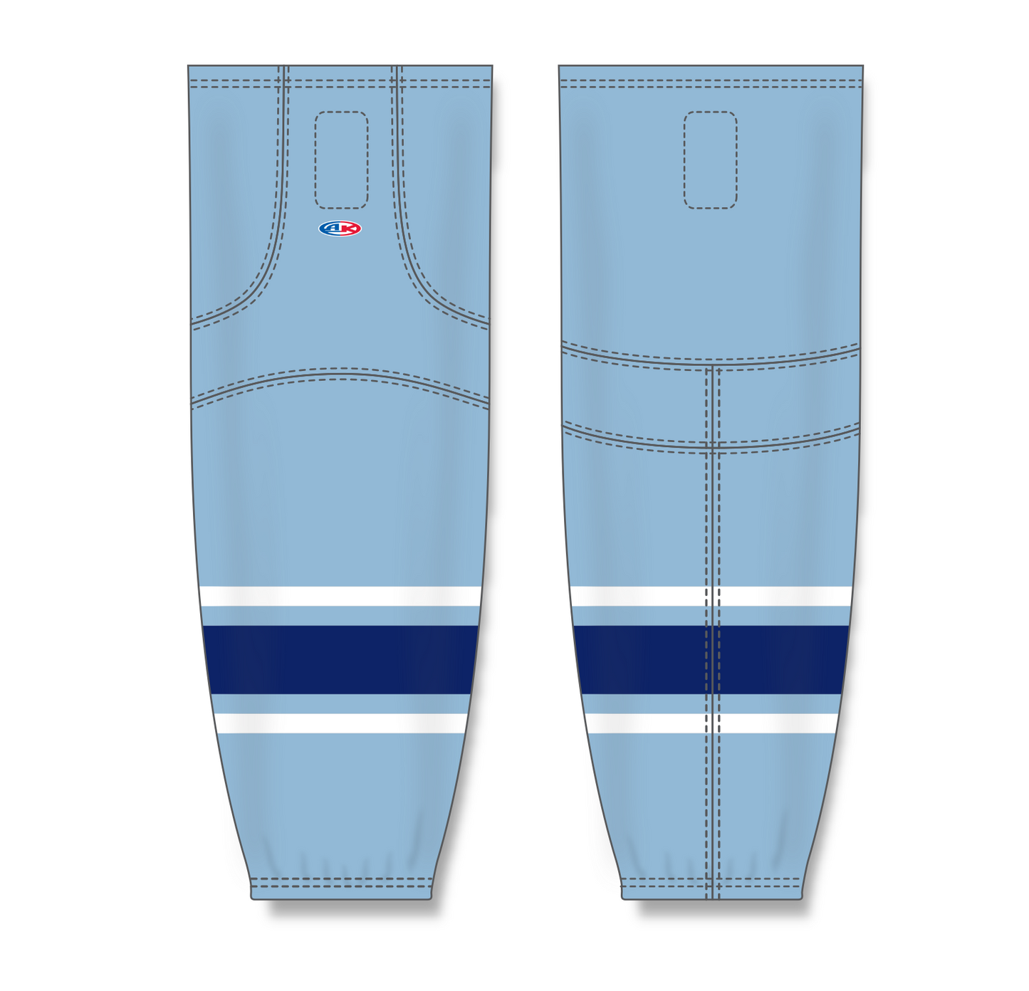 Athletic Knit (AK) HS2100 New University of Maine Black Bears Third Powder Blue Mesh Cut & Sew Ice Hockey Socks - PSH Sports