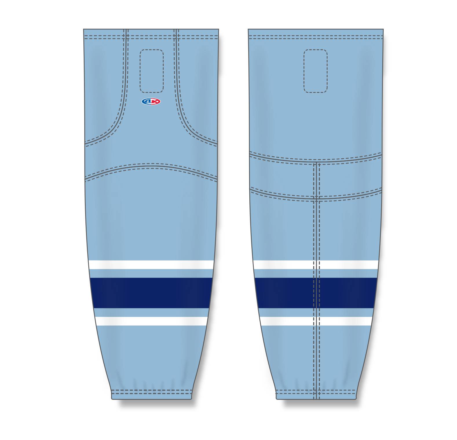 Athletic Knit (AK) HS2100 New University of Maine Black Bears Third Powder Blue Mesh Cut & Sew Ice Hockey Socks - PSH Sports