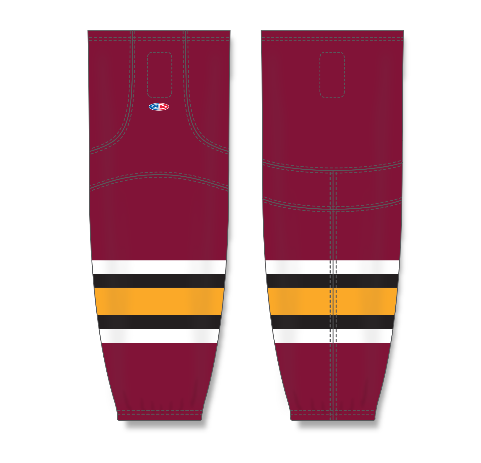 Athletic Knit (AK) HS2100 Chicago Wolves Cardinal Red Mesh Cut & Sew Ice Hockey Socks - PSH Sports