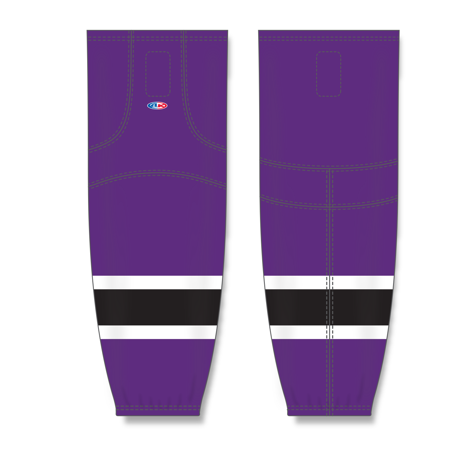 Athletic Knit (AK) HS2100 Purple/White/Black Mesh Cut & Sew Ice Hockey Socks - PSH Sports