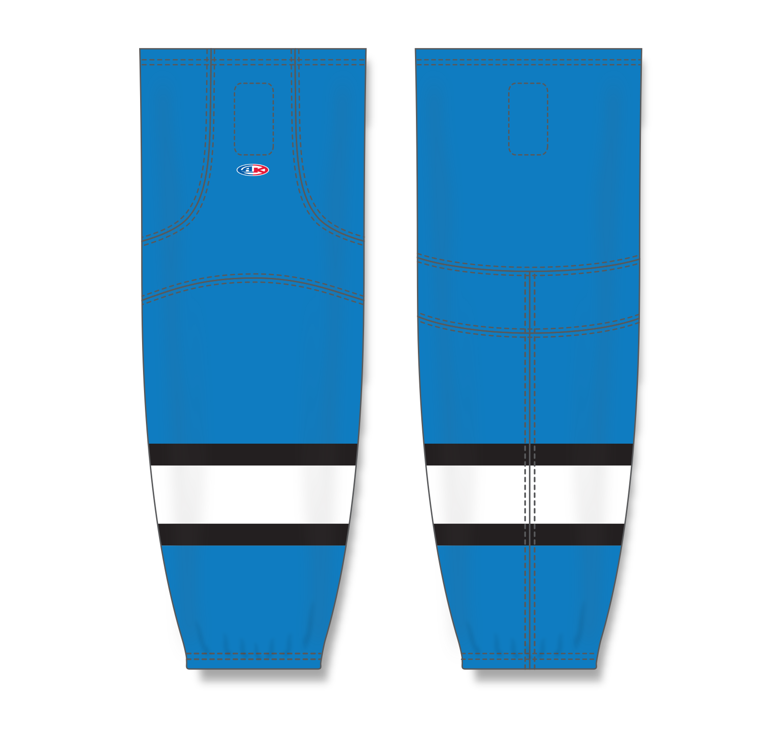 Athletic Knit (AK) HS2100 Pro Blue/Black/White Mesh Cut & Sew Ice Hockey Socks - PSH Sports