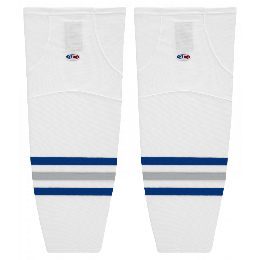 Athletic Knit (AK) HS2100-455 White/Royal Blue/Grey Mesh Ice Hockey Socks - PSH Sports