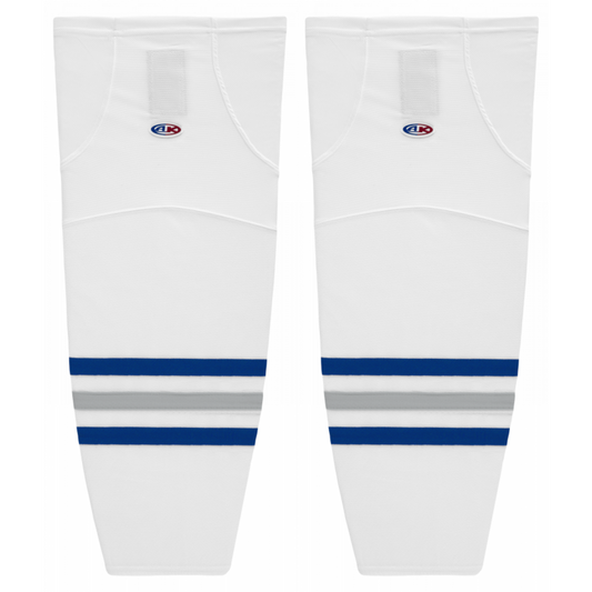 Athletic Knit (AK) HS2100-455 White/Royal Blue/Grey Mesh Ice Hockey Socks - PSH Sports