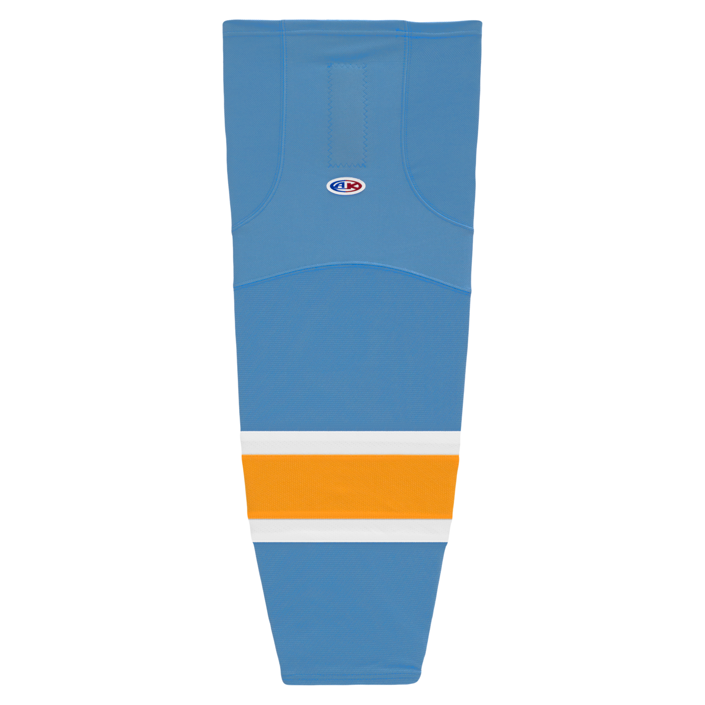 Athletic Knit (AK) HS2100-473 Sky Blue/White/Gold Mesh Ice Hockey Socks - PSH Sports
