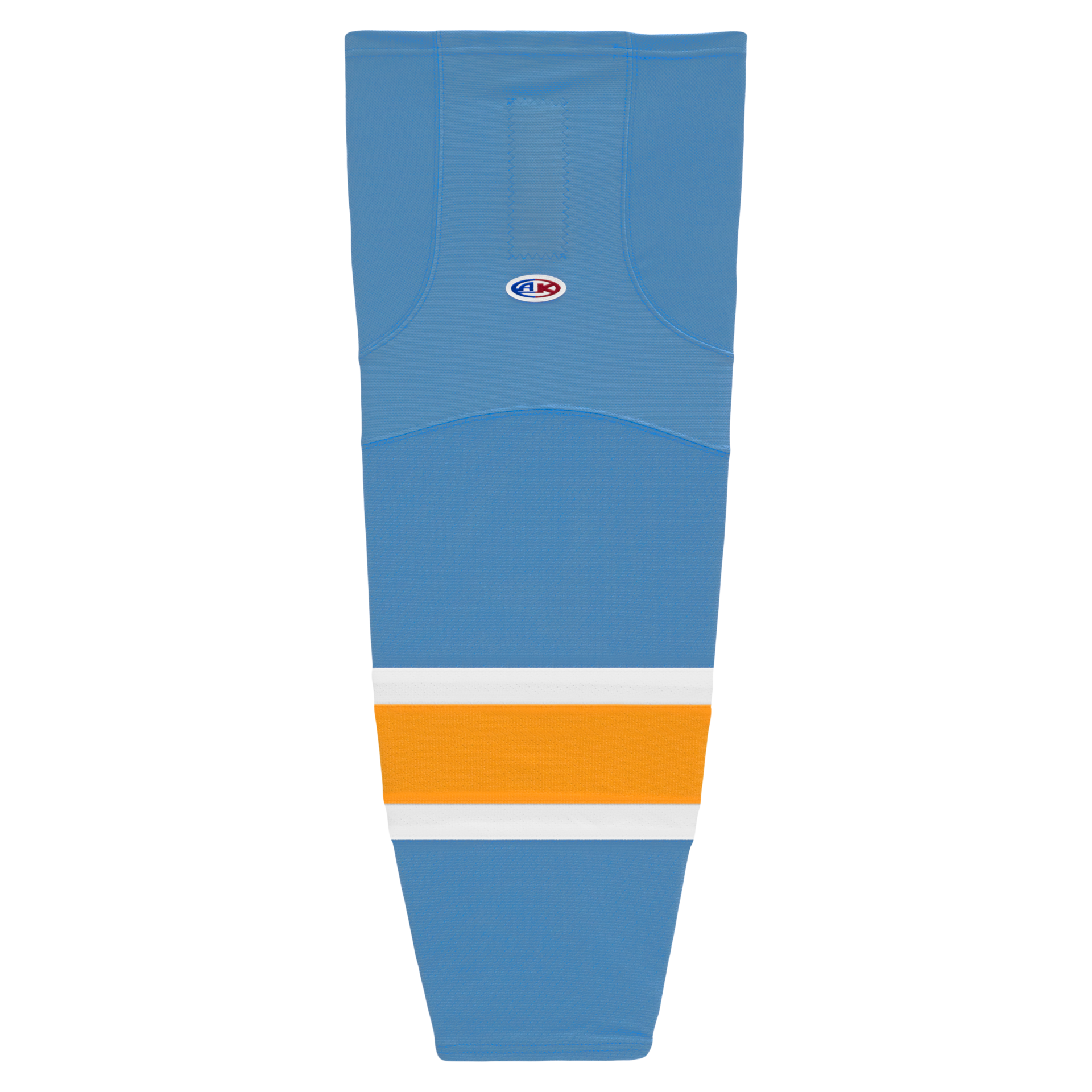 Athletic Knit (AK) HS2100-473 Sky Blue/White/Gold Mesh Ice Hockey Socks - PSH Sports