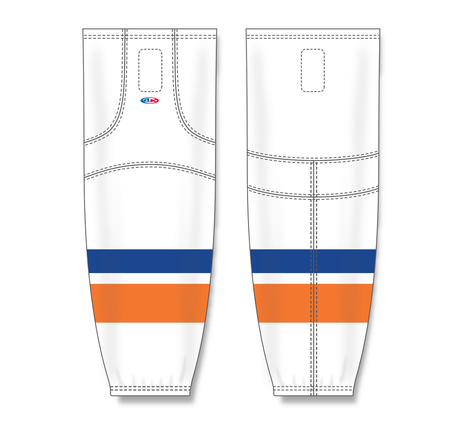 Athletic Knit (AK) HS2100 2010 New York Islanders White Mesh Cut & Sew Ice Hockey Socks - PSH Sports
