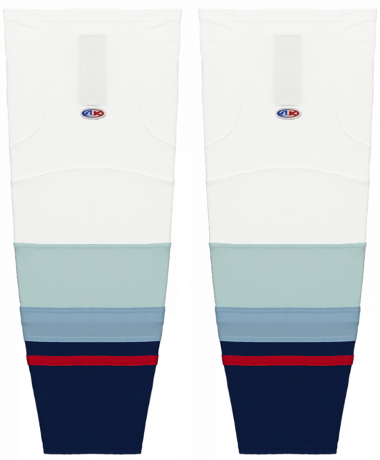 Athletic Knit (AK) HS2100-501 2021 Seattle Kraken White Mesh Ice Hockey Socks - PSH Sports