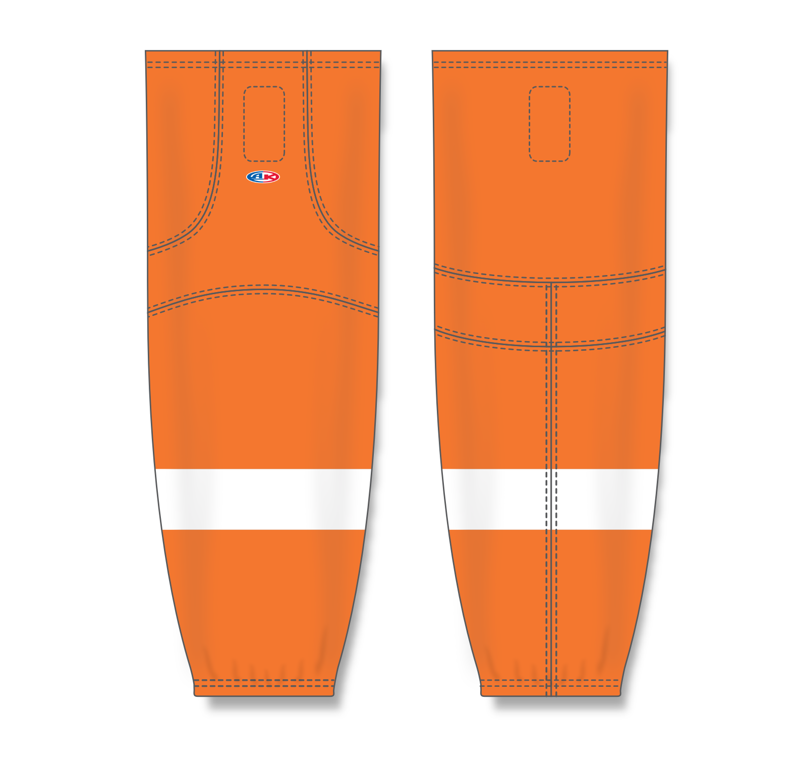Athletic Knit (AK) HS2100 2011 Philadelphia Flyers Orange Mesh Cut & Sew Ice Hockey Socks - PSH Sports