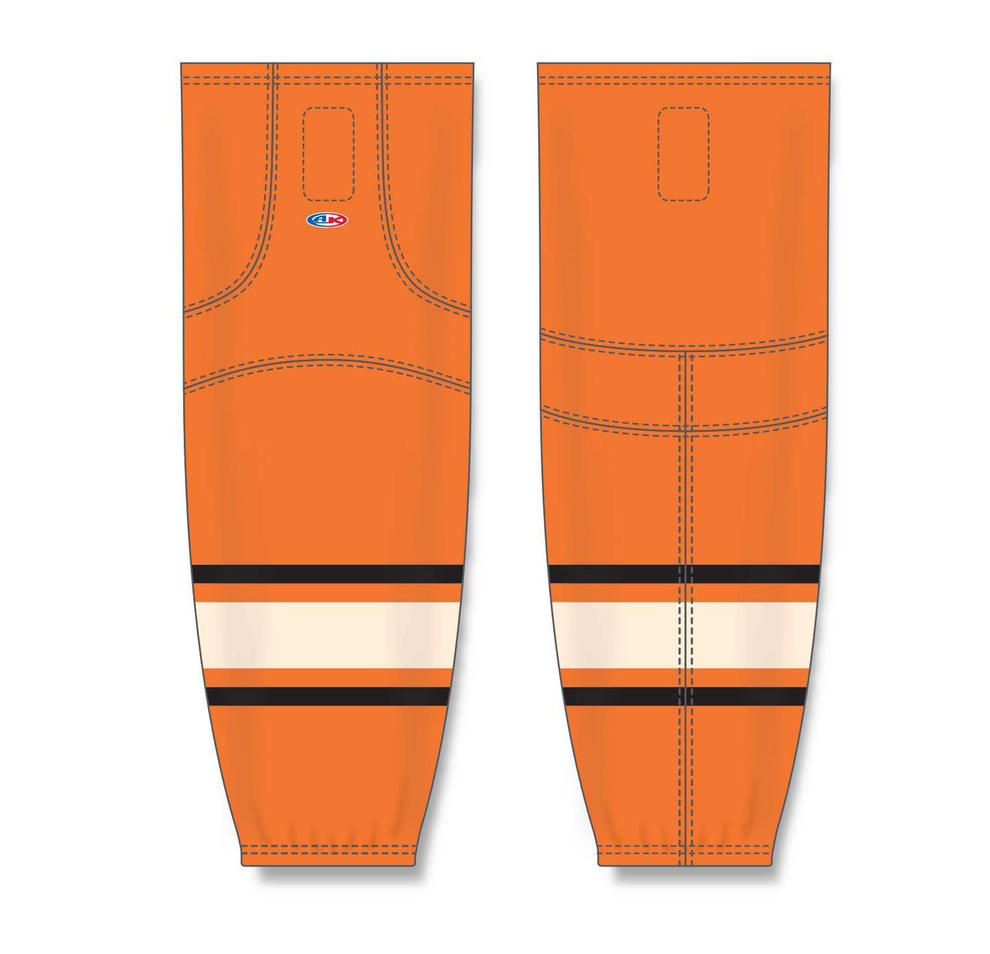 Athletic Knit (AK) HS2100 2012 Philadelphia Flyers Winter Classic Orange Mesh Cut & Sew Ice Hockey Socks - PSH Sports