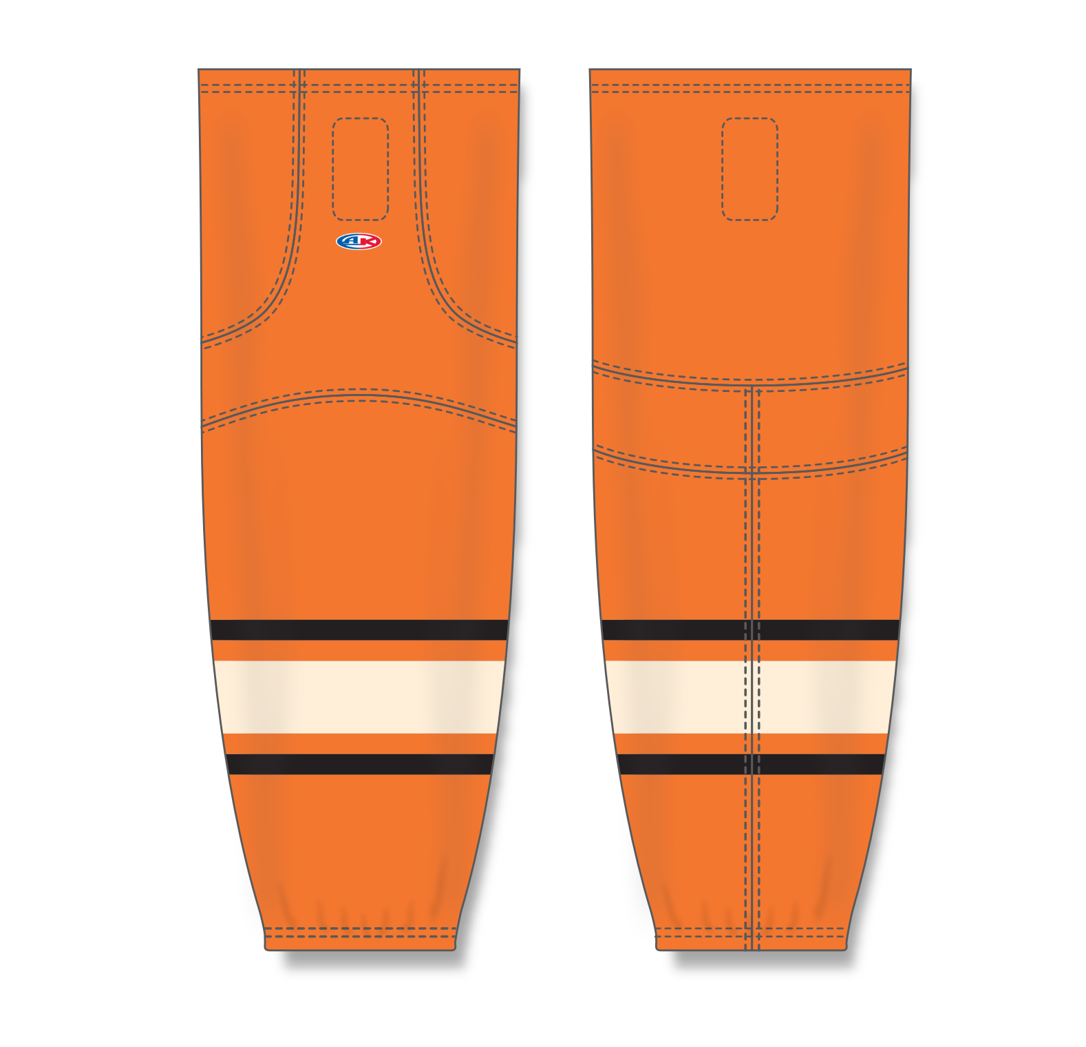 Athletic Knit (AK) HS2100 2012 Philadelphia Flyers Winter Classic Orange Mesh Cut & Sew Ice Hockey Socks - PSH Sports