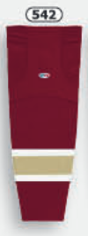 Athletic Knit (AK) HS2100-542 AV Red/White/Vegas Gold Mesh Ice Hockey Socks - PSH Sports