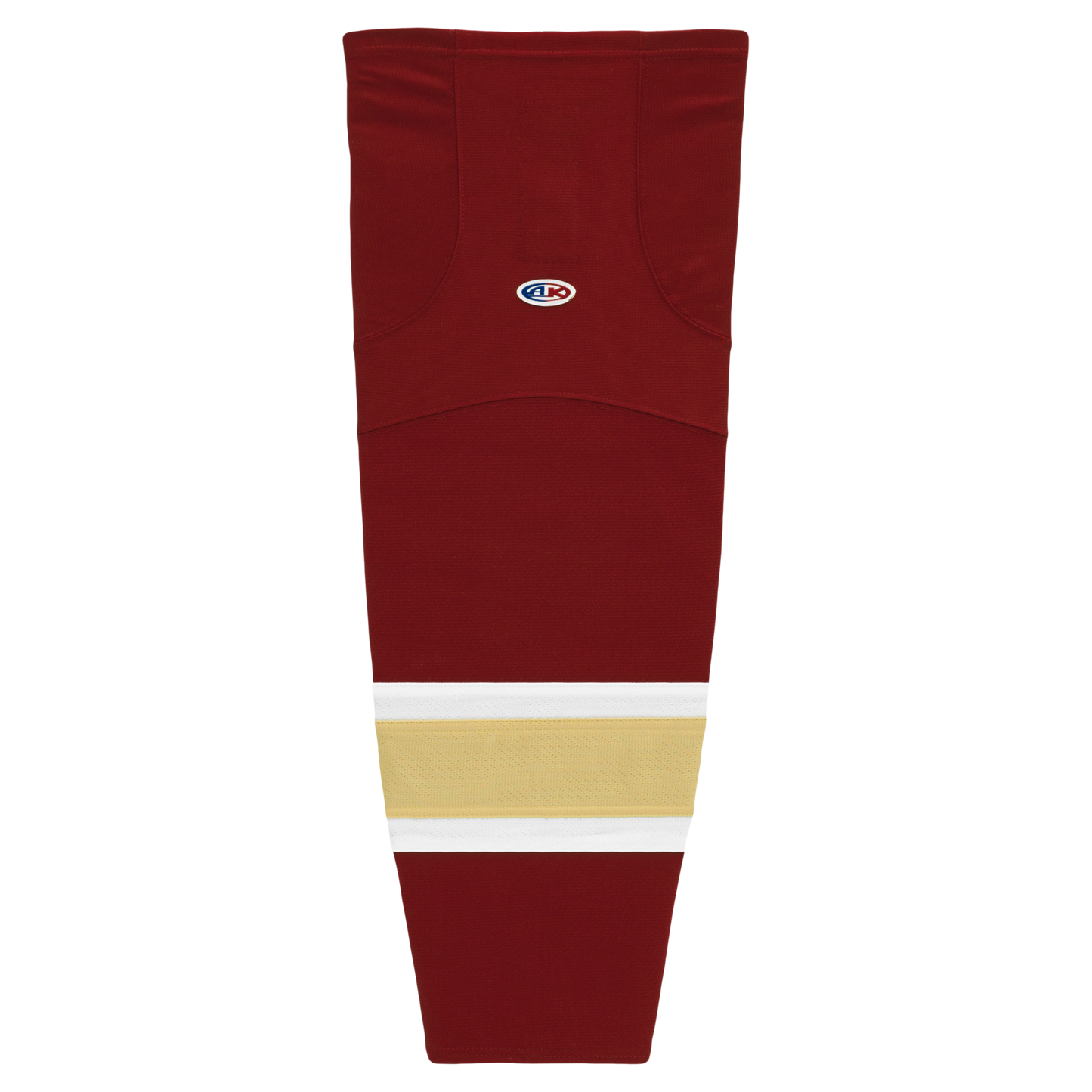 Athletic Knit (AK) HS2100-542 AV Red/White/Vegas Gold Mesh Ice Hockey Socks - PSH Sports