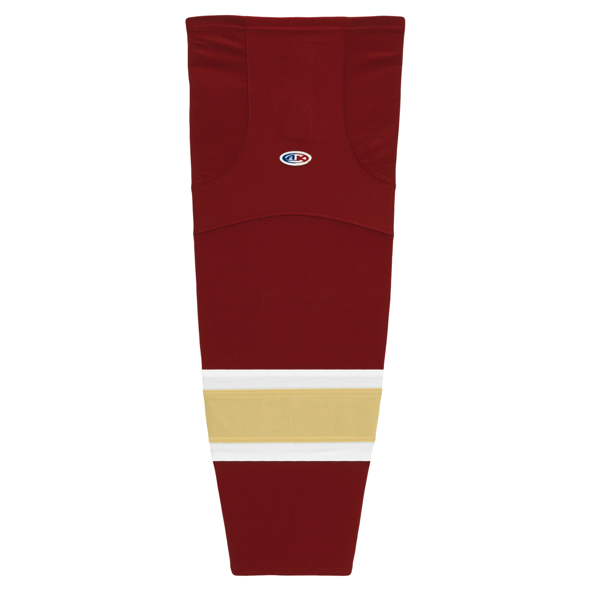 Athletic Knit (AK) HS2100-542 AV Red/White/Vegas Gold Mesh Ice Hockey Socks - PSH Sports