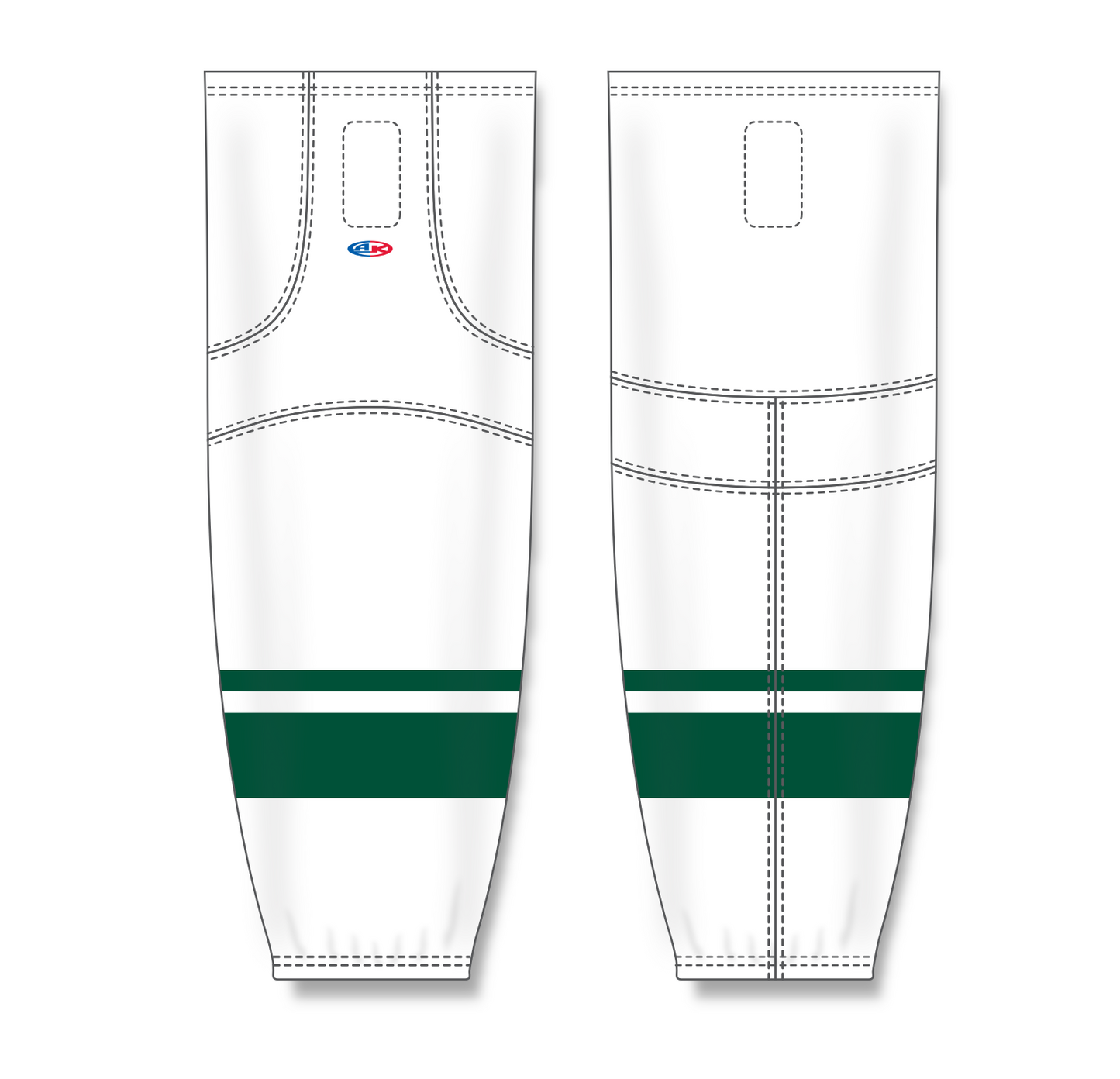 Athletic Knit (AK) HS2100 2013 Minnesota Wild White Mesh Cut & Sew Ice Hockey Socks - PSH Sports