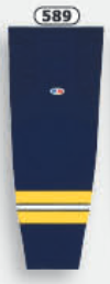 Athletic Knit (AK) HS2100-589 2011 University of Michigan Wolverines Navy Mesh Ice Hockey Socks - PSH Sports