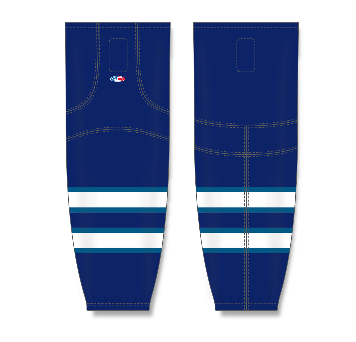 Athletic Knit (AK) HS2100 2011 Winnipeg Jets Navy Mesh Cut & Sew Ice Hockey Socks - PSH Sports