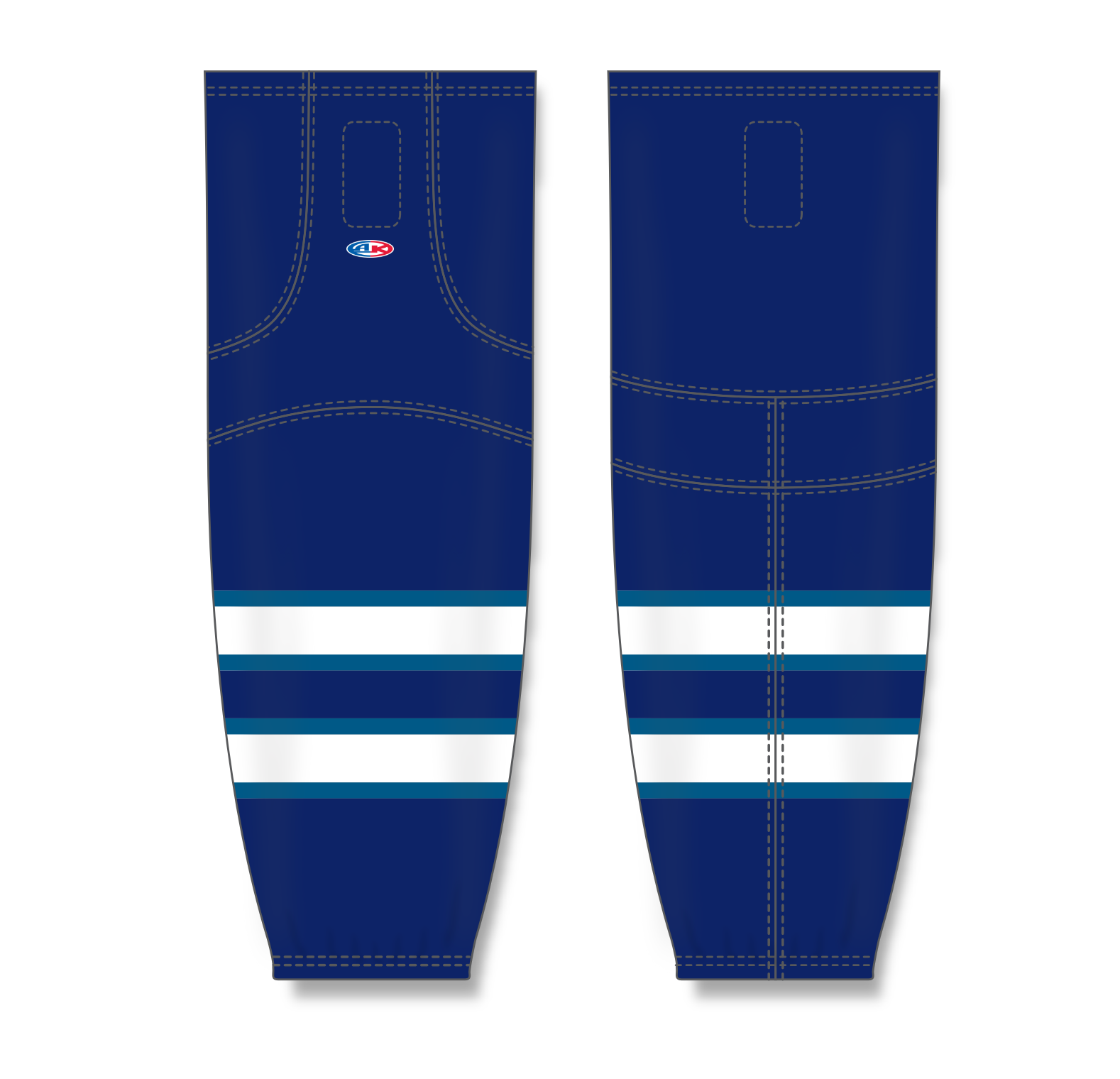 Athletic Knit (AK) HS2100 2011 Winnipeg Jets Navy Mesh Cut & Sew Ice Hockey Socks - PSH Sports