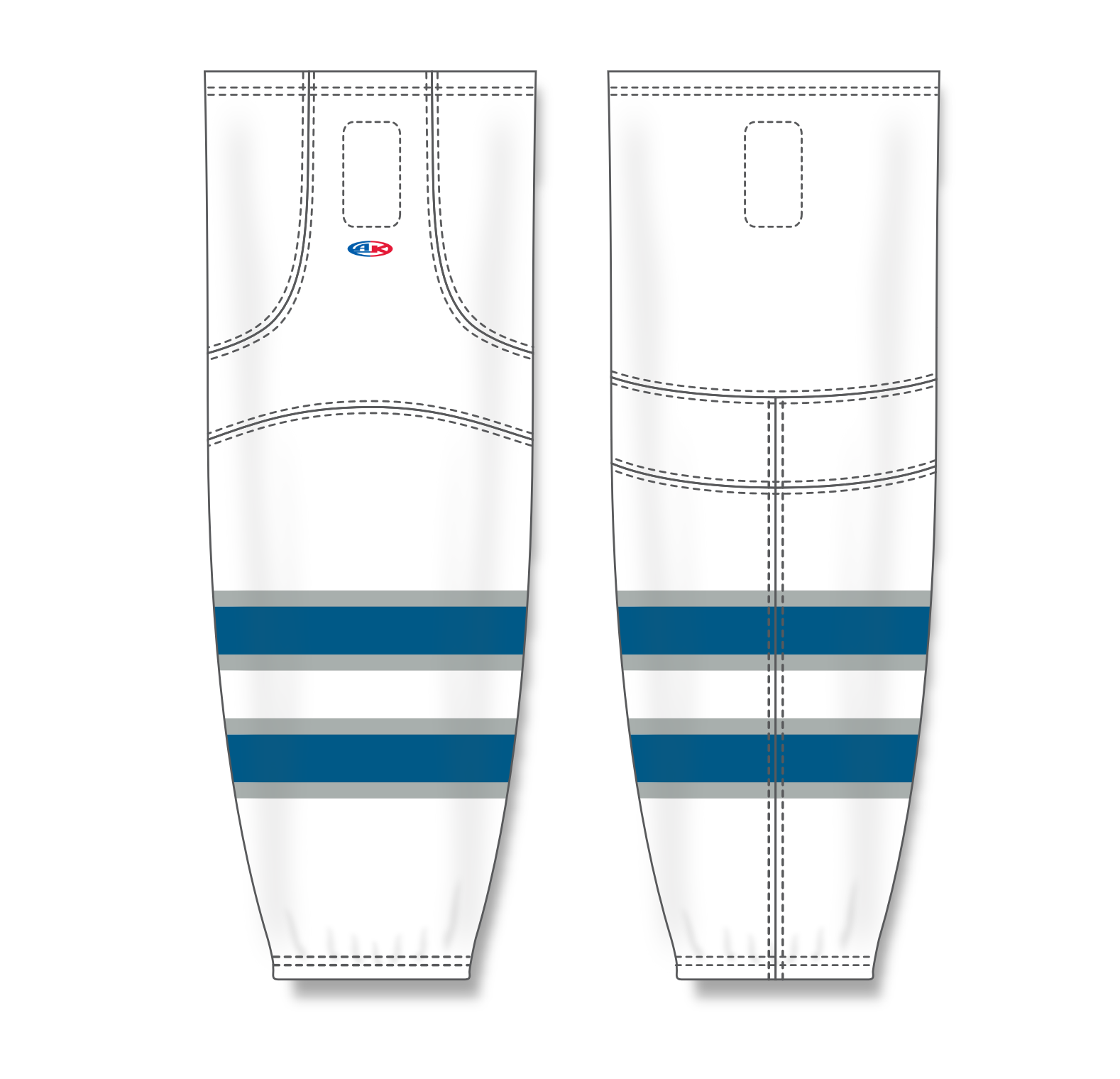 Athletic Knit (AK) HS2100 2011 Winnipeg Jets White Mesh Cut & Sew Ice Hockey Socks - PSH Sports