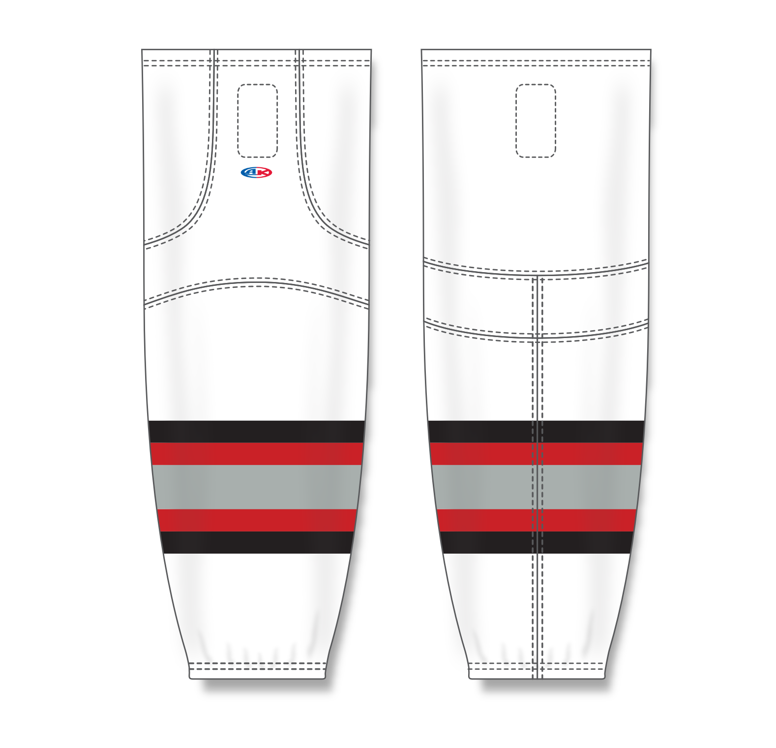 Athletic Knit (AK) HS2100 Buffalo Sabres White Mesh Cut & Sew Ice Hockey Socks - PSH Sports