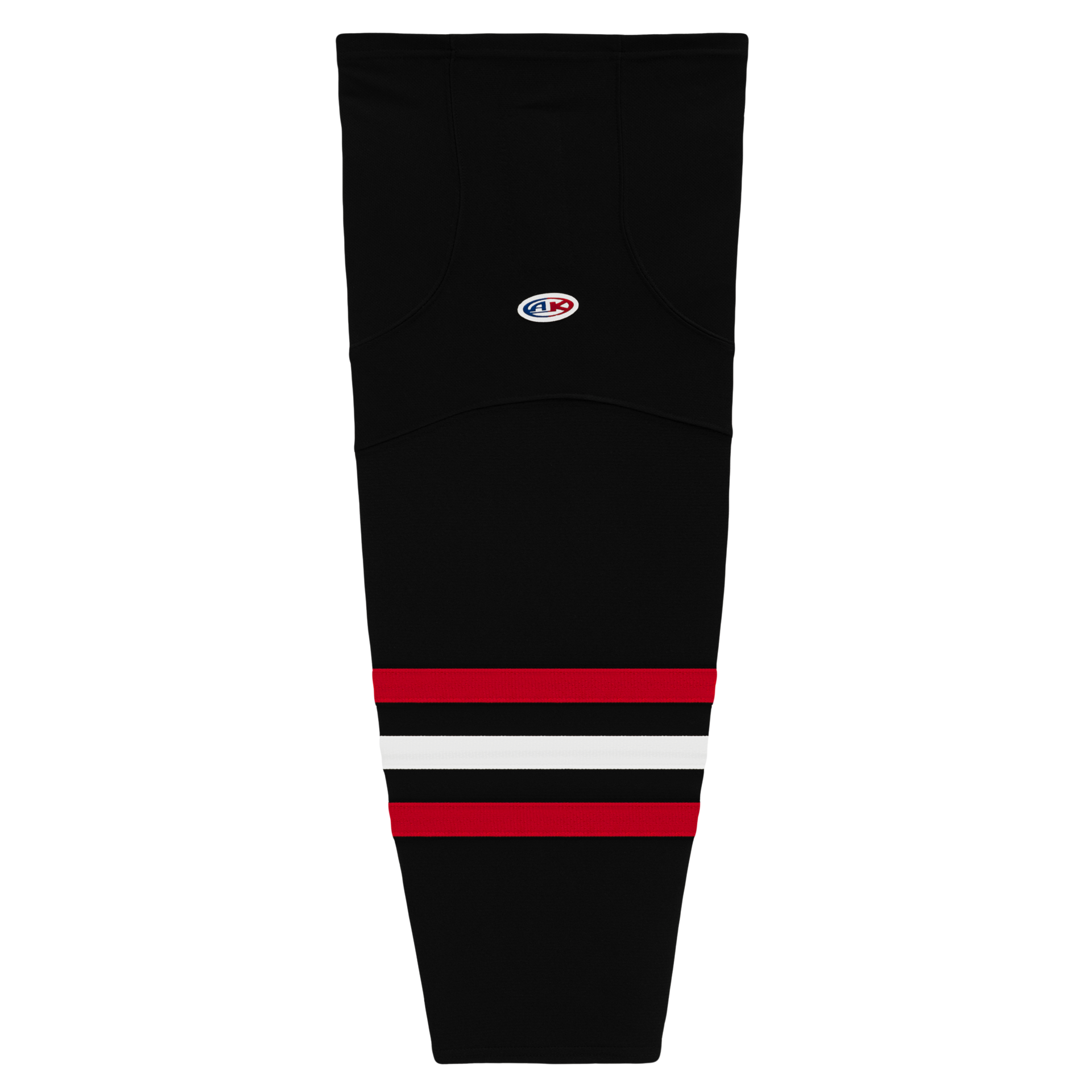 Athletic Knit (AK) HS2100-614 New Chicago Blackhawks Third Black Mesh Ice Hockey Socks - PSH Sports