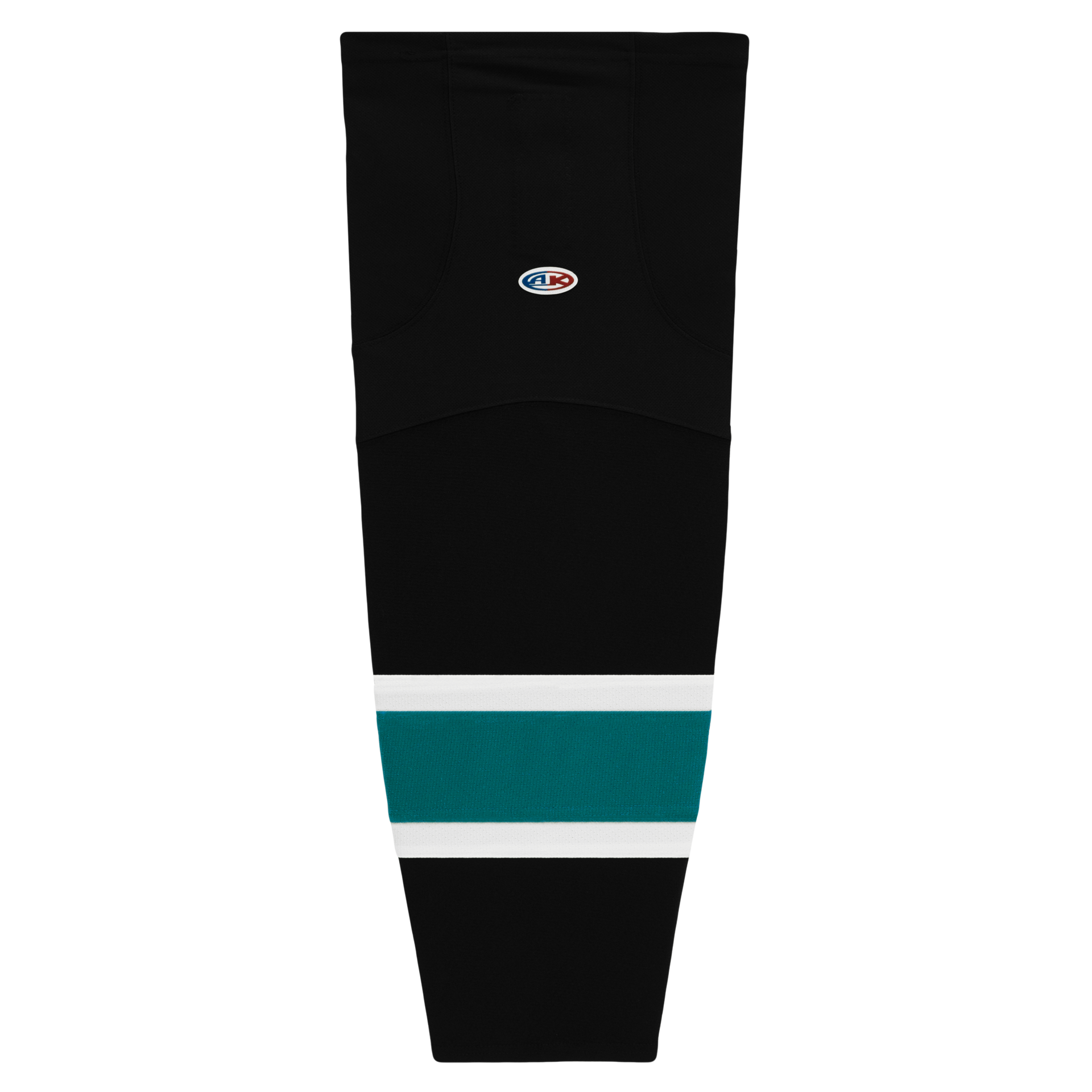 Athletic Knit (AK) HS2100-634 2008 San Jose Sharks Third Black Mesh Ice Hockey Socks - PSH Sports